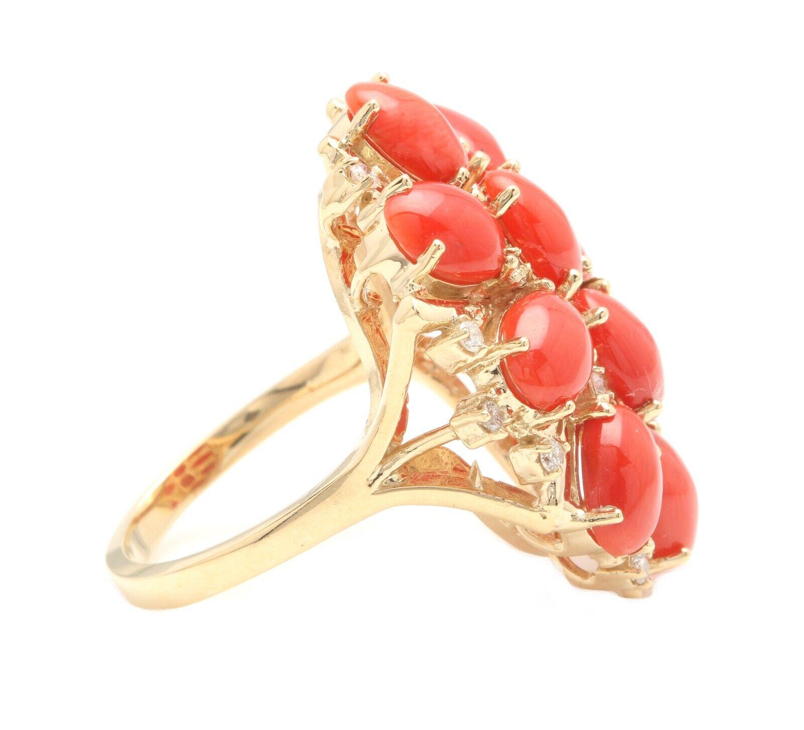 coral ring gold