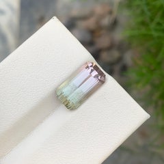 6.75 Carats Natural Loose Bicolour Tourmaline Emerald Shape