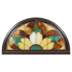 67.5 in. Wide Leaded Stained Glass Arched Window