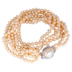 Natürliche japanische natürliche Perle & Mabe Perle 14 Karat Halskette