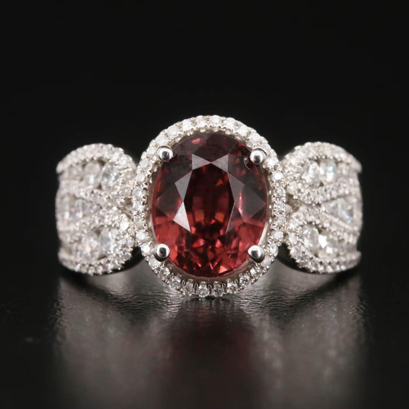 Round Cut $6750 / Universal Diamond NY Designer Ring / 6.55 Ct Diamond & AAA Zircon / 14K For Sale