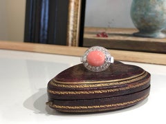 6.bague de fiançailles avec diamant en forme de perle de conque rose de 75 carats