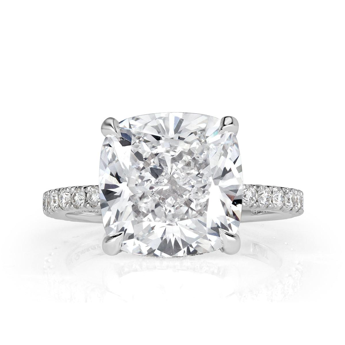 6.75ct Cushion Cut Diamond Engagement Ring For Sale