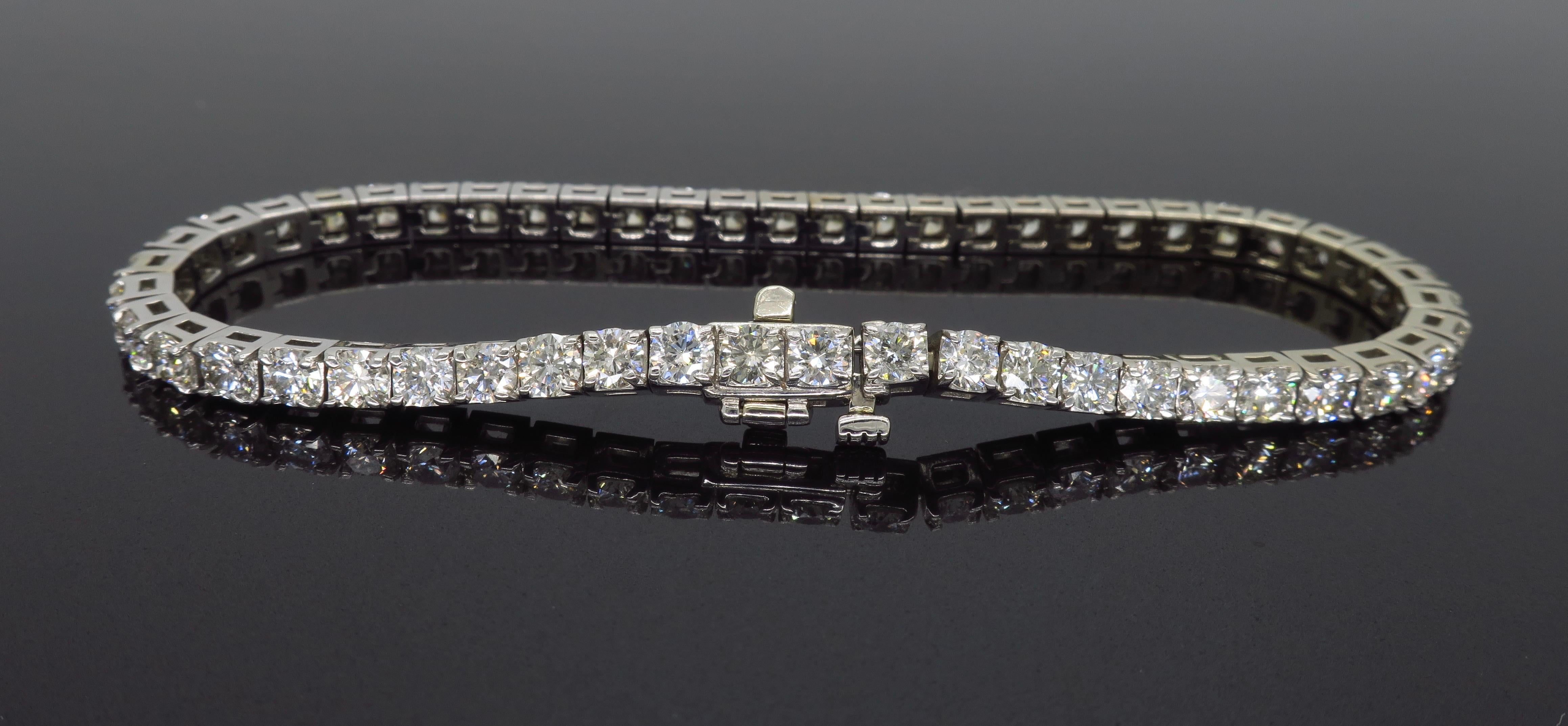 6.75 Carat Diamond Tennis Bracelet 3