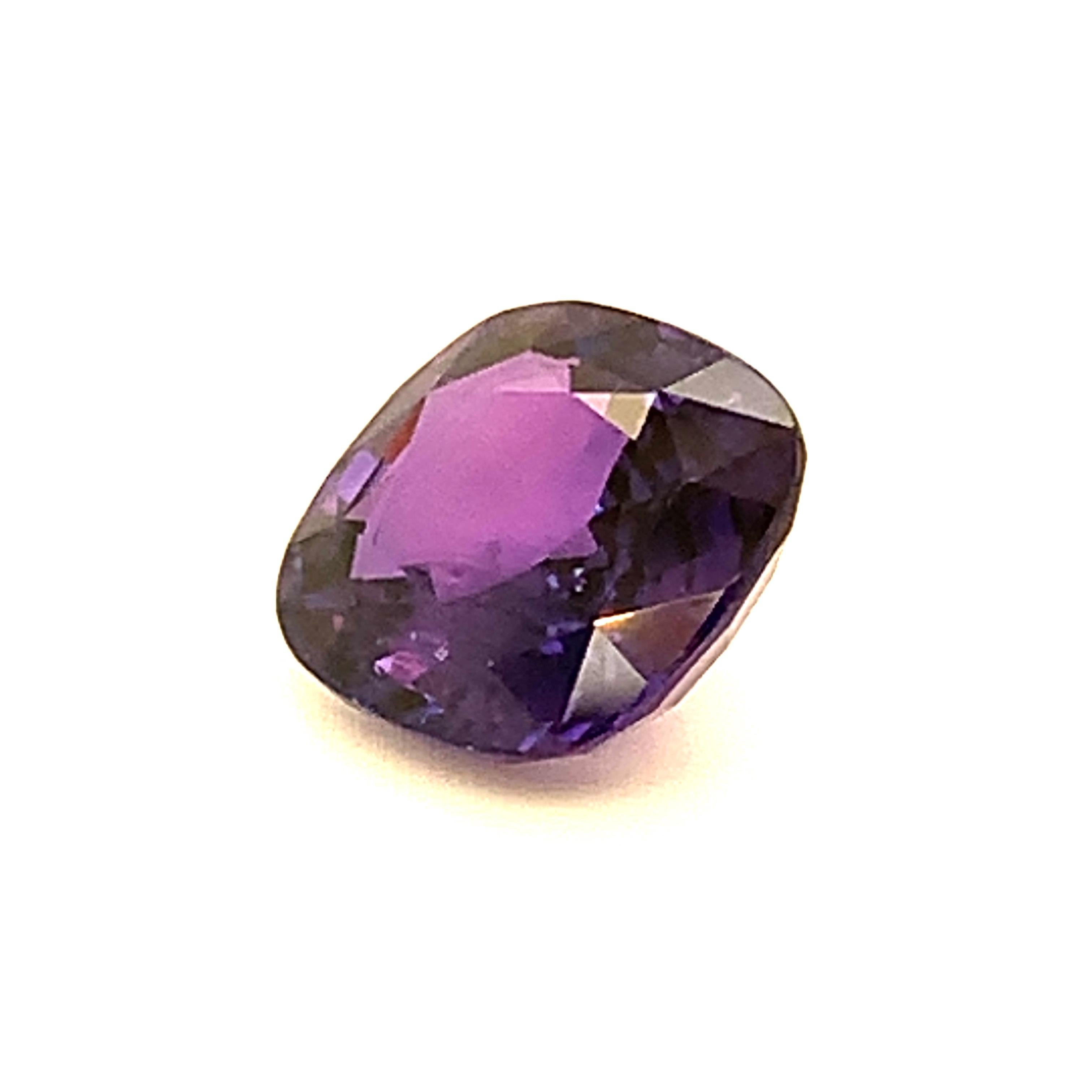 6.76 Carat Color Change Sapphire Cushion, Unset Loose Gemstone, GIA Certified 1