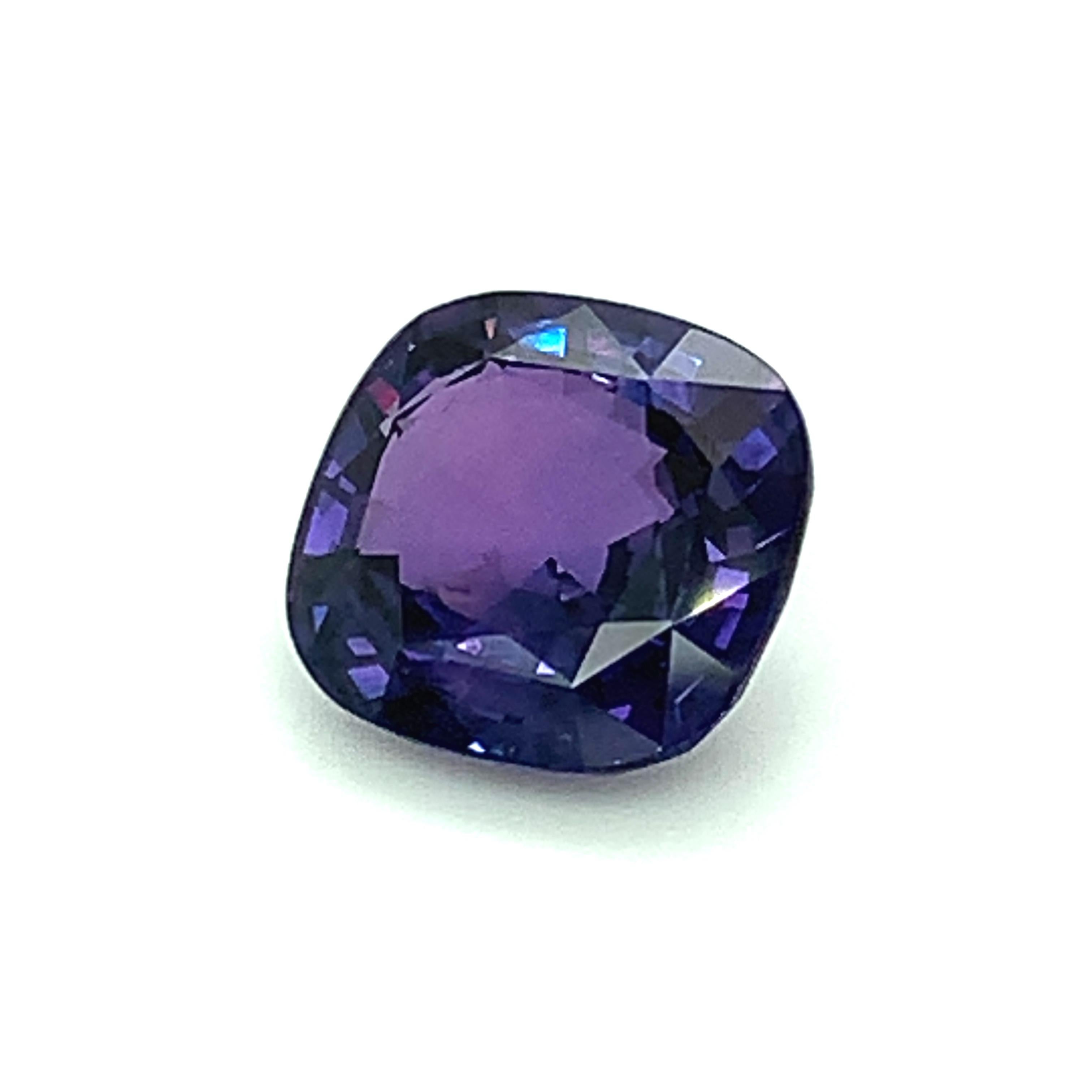 6.76 Carat Color Change Sapphire Cushion, Unset Loose Gemstone, GIA Certified 2
