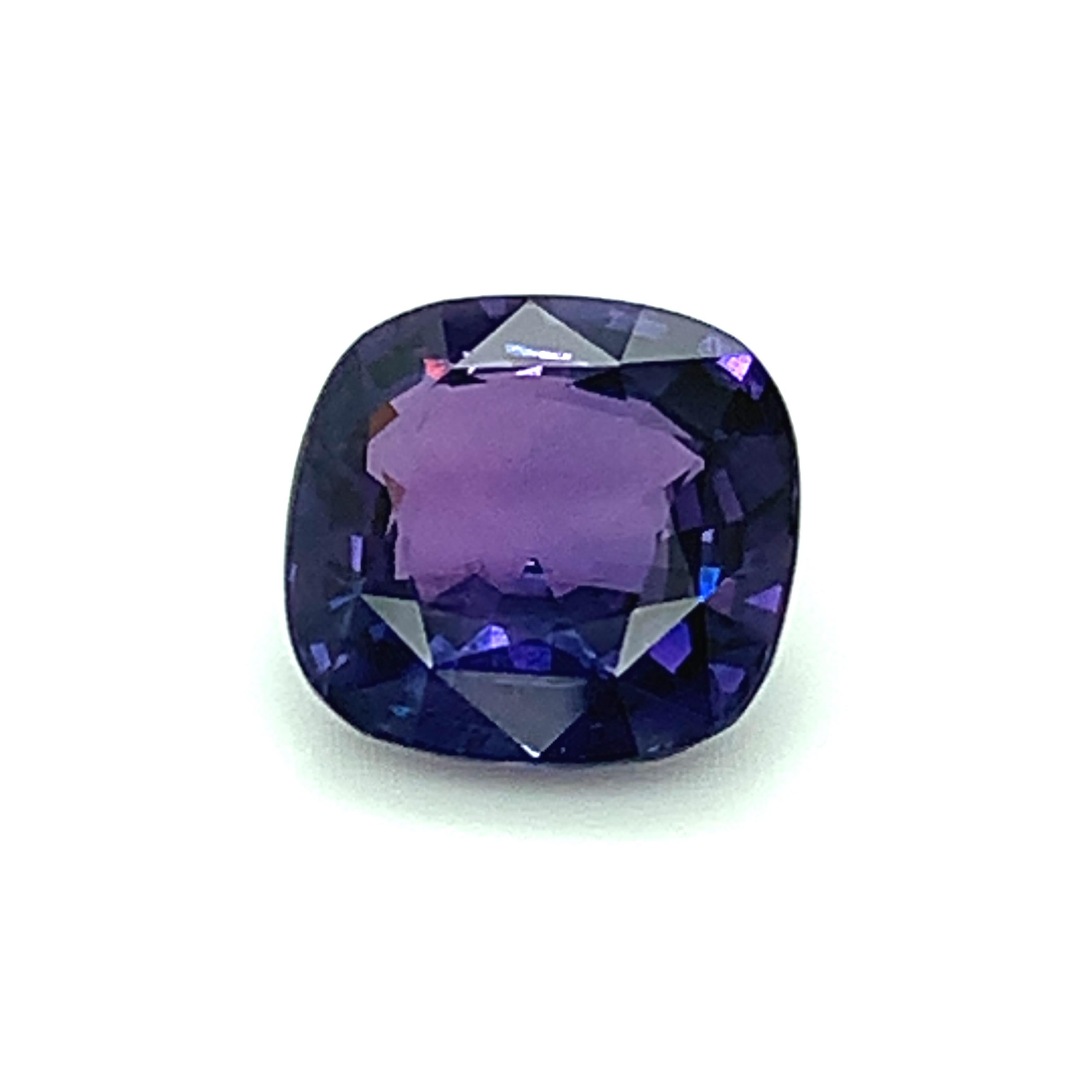 6.76 Carat Color Change Sapphire Cushion, Unset Loose Gemstone, GIA Certified 4