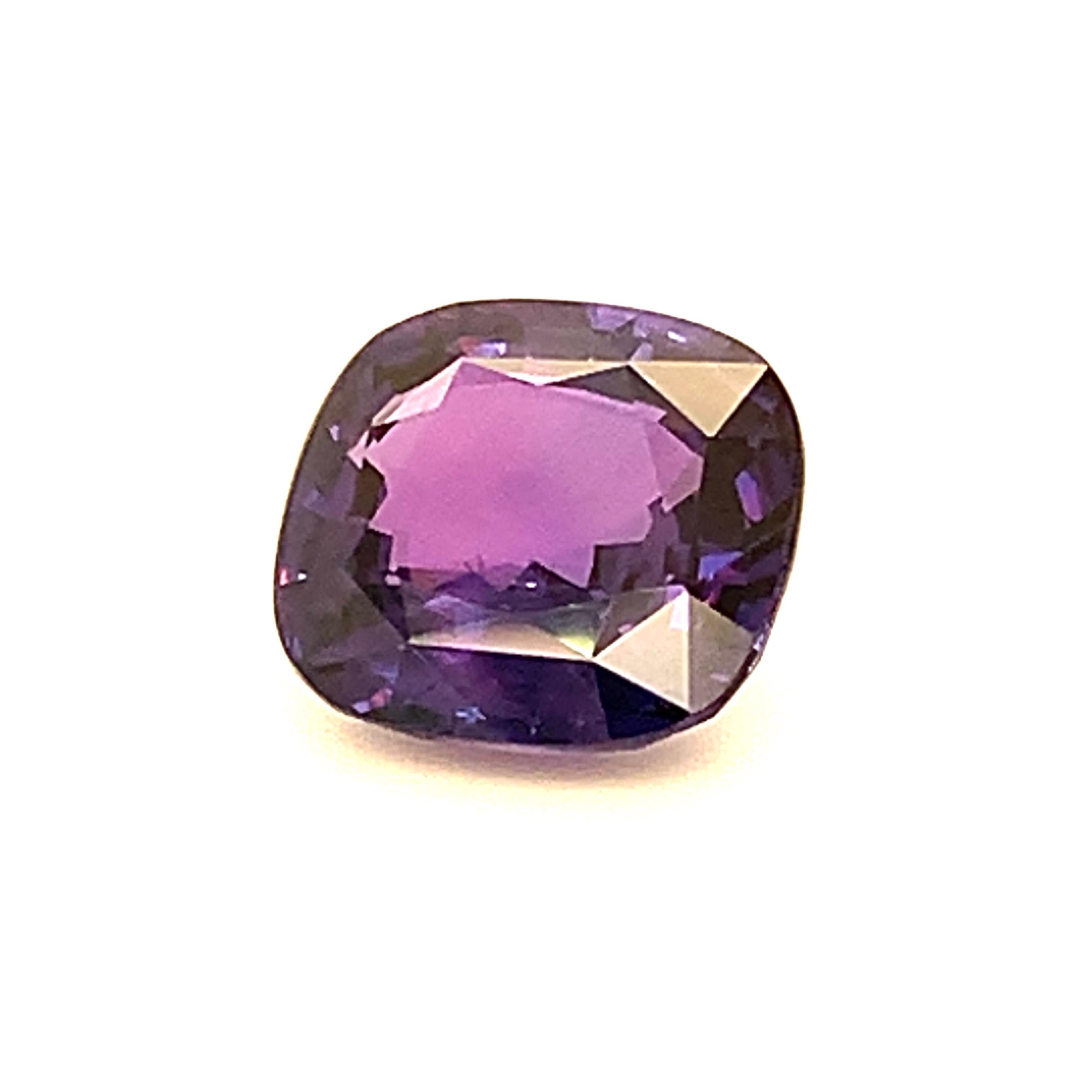 6.76 Carat Color Change Sapphire Cushion, Unset Loose Gemstone, GIA Certified 5