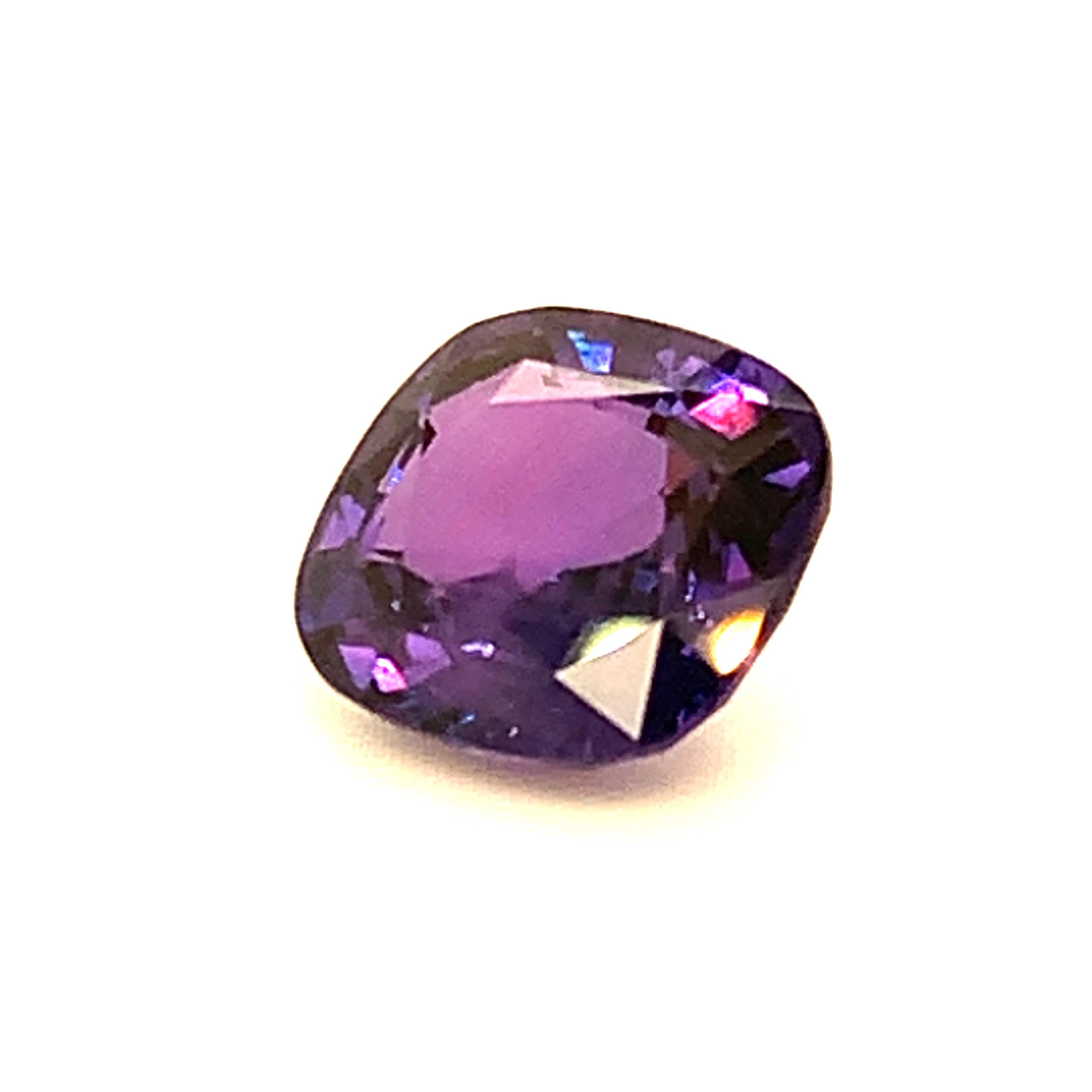 6.76 Carat Color Change Sapphire Cushion, Unset Loose Gemstone, GIA Certified 10