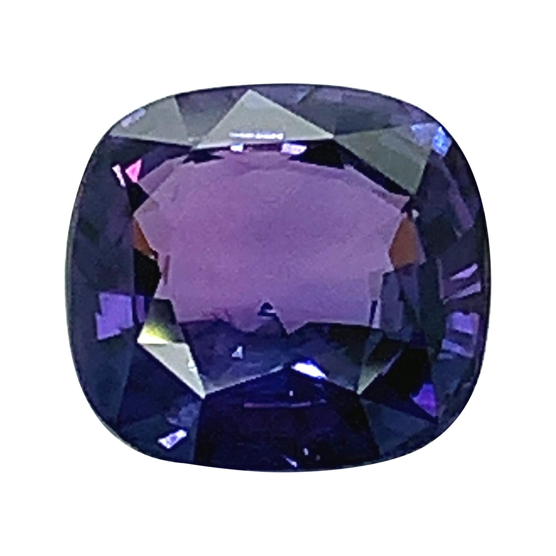 6.76 Carat Color Change Sapphire Cushion, Unset Loose Gemstone, GIA Certified