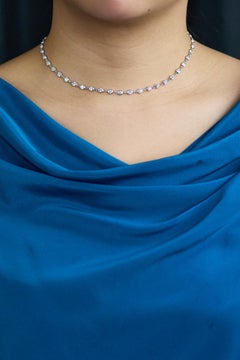 Collier de 6,76 carats de diamants ronds et brillants au mètre en platine