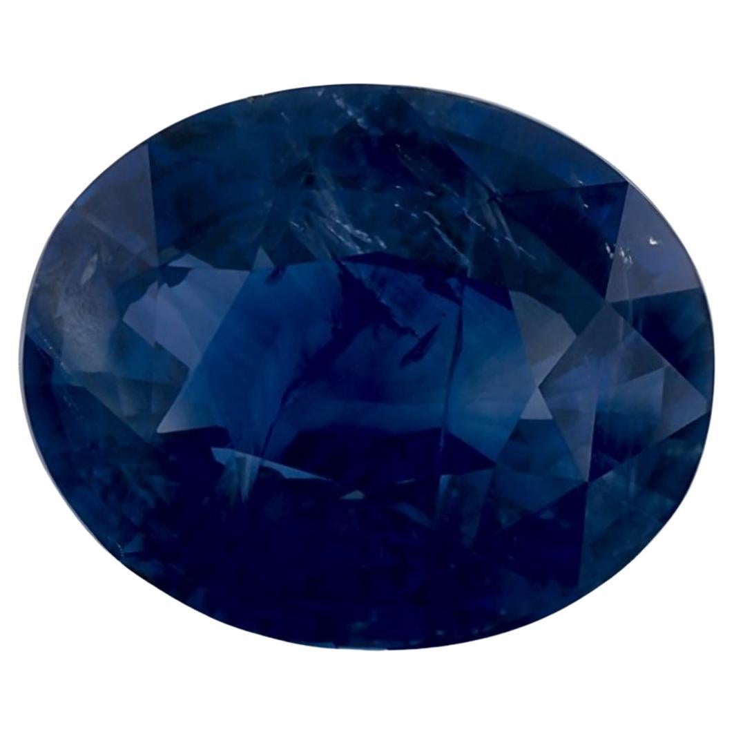 6.76 Carat Blue Sapphire Oval Loose Gemstone For Sale