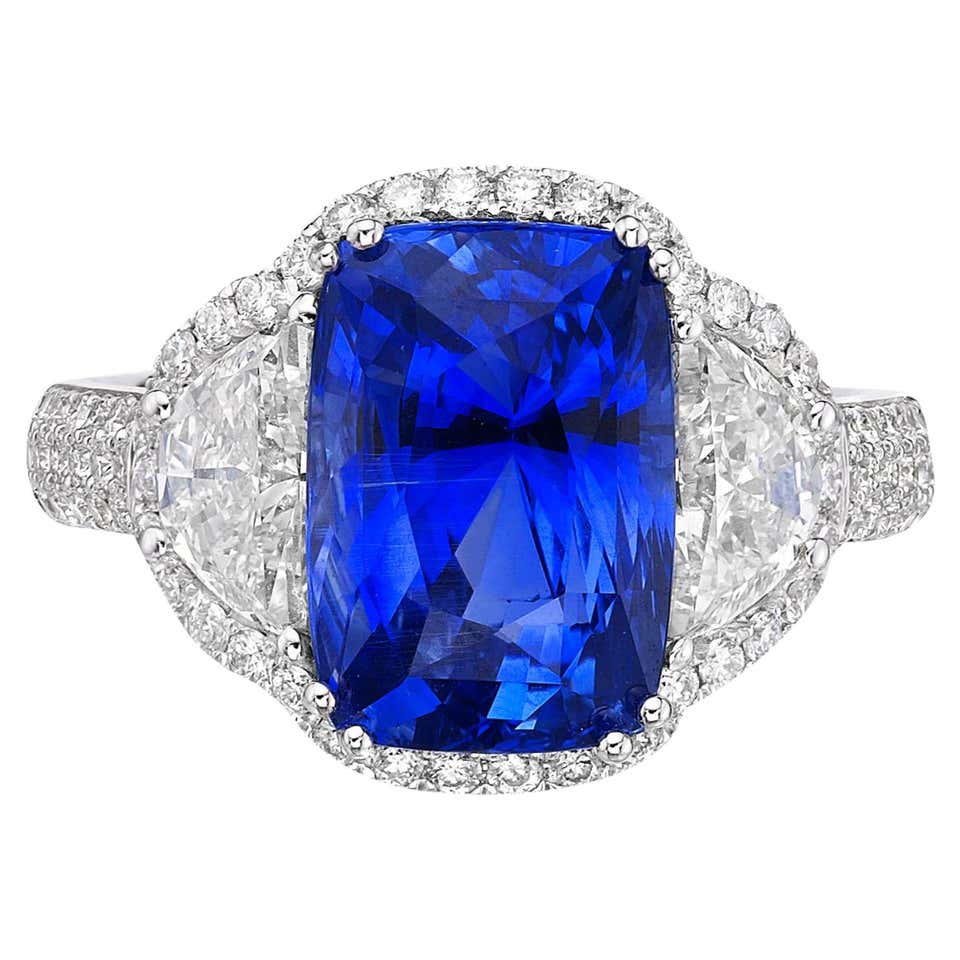 Antique 1910s 1.38 Carat Sapphire and Diamond Yellow Gold Ring For Sale ...