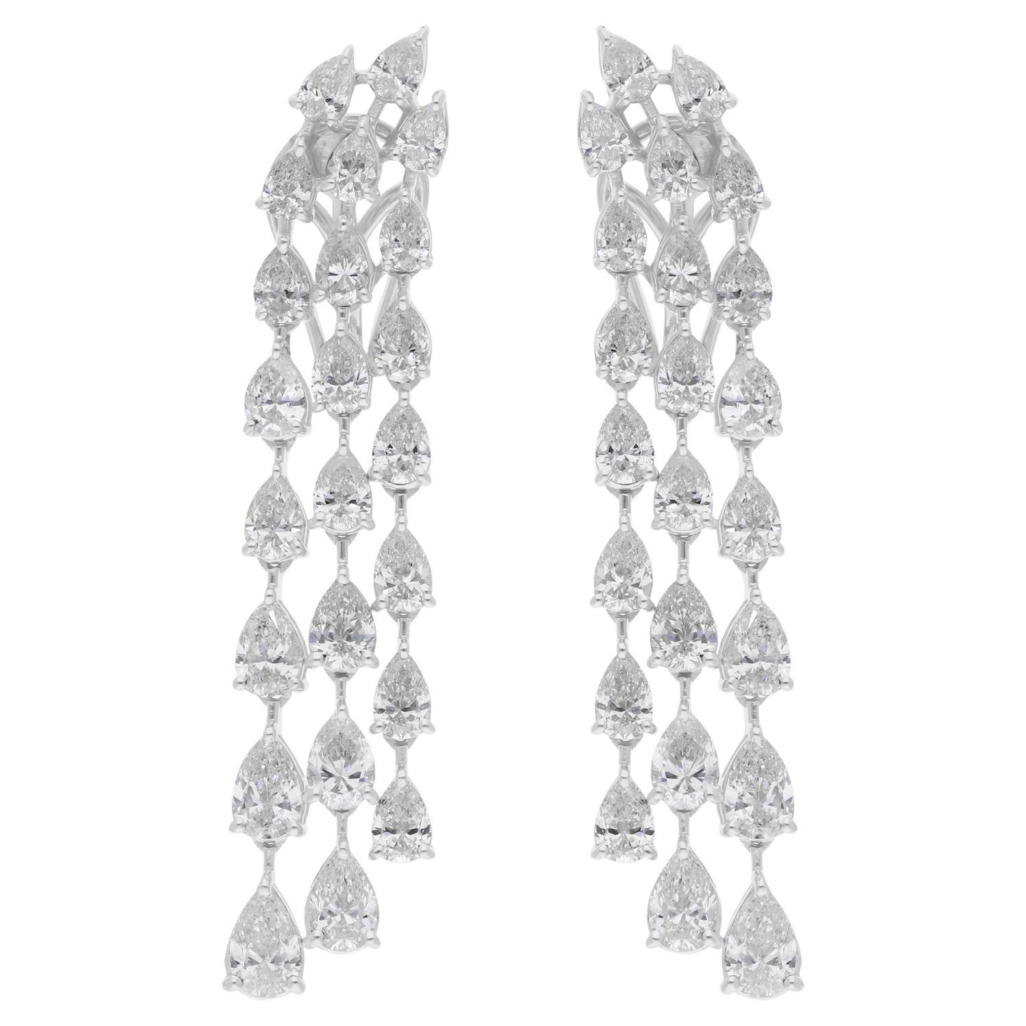 6.77 Carat SI/H Boucles d
oreilles diamant poire taille brillant Or blanc 18 Karat Bijoux