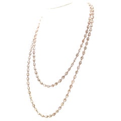 67.74 Carat Briolette Brown Diamond Necklace Set on 18 Karat Rose Gold