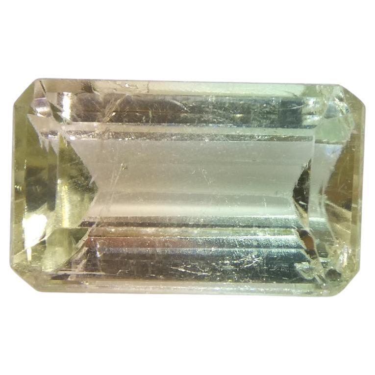 6.77ct Emerald Cut Blue-Green & Pink Bi-Colour Tourmaline from Brazil For Sale