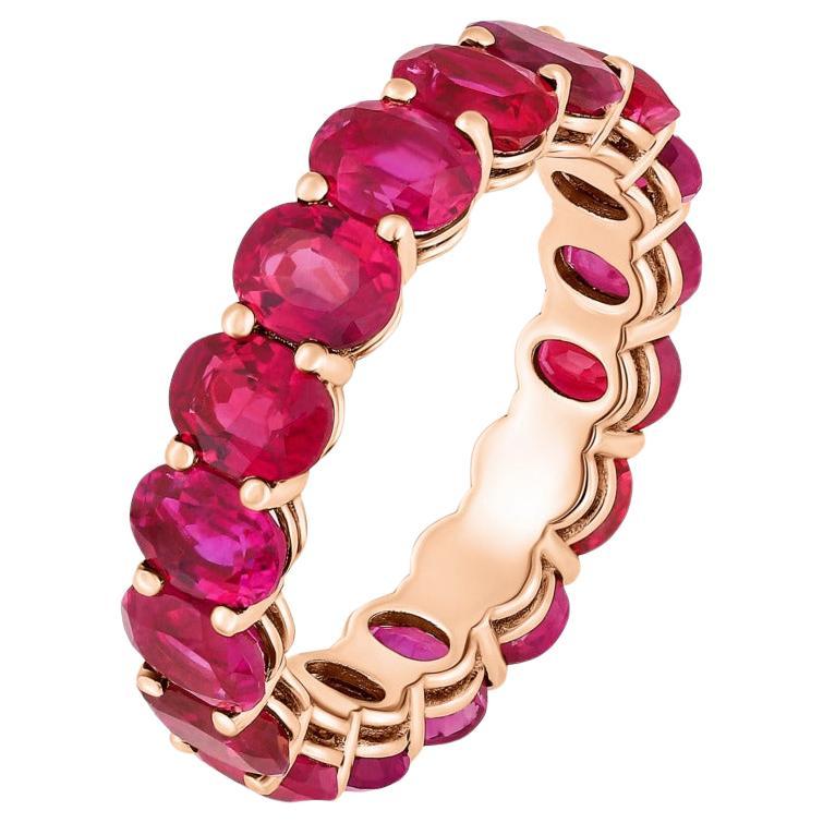 6.78 Carat Ruby Eternity Ring For Sale