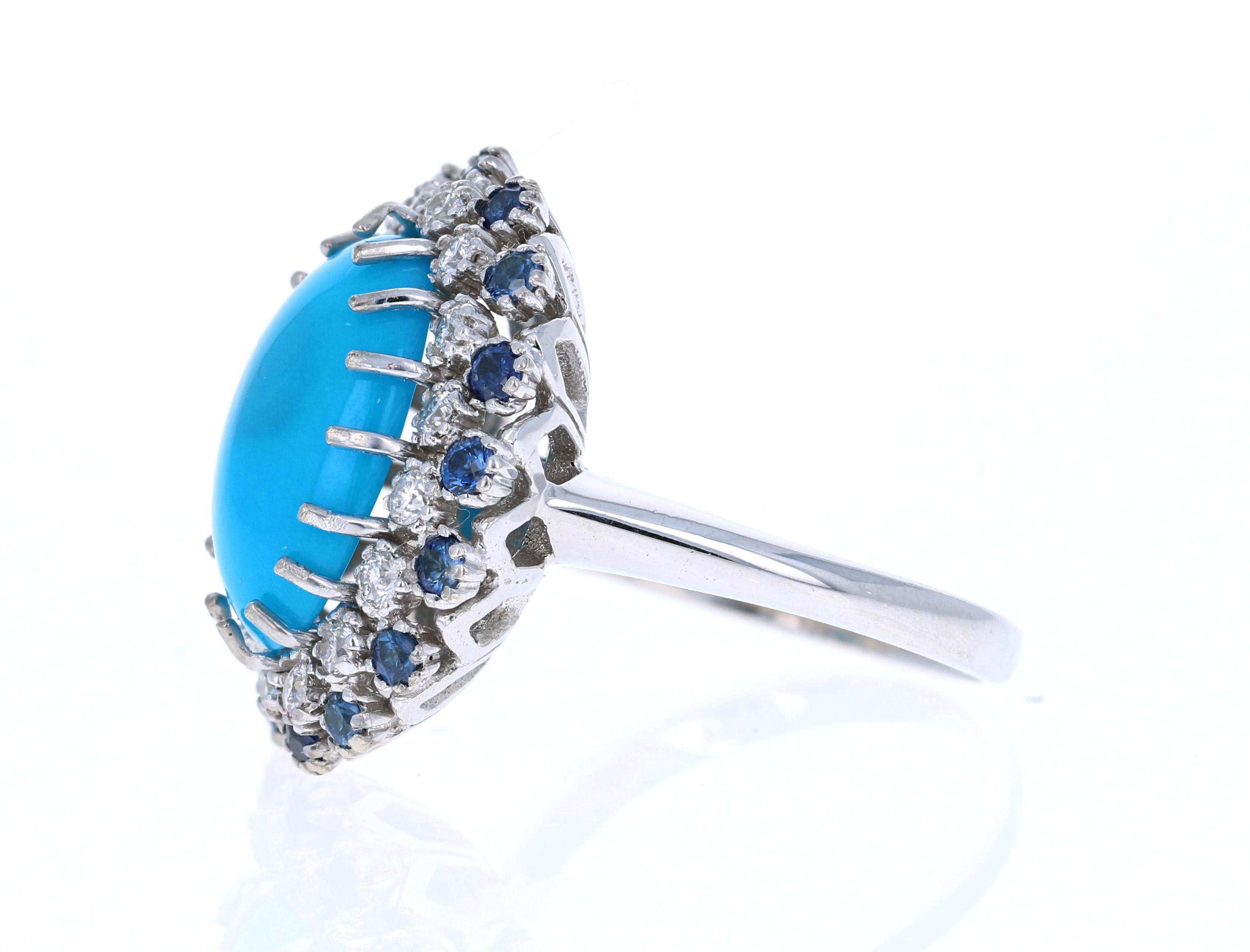 sapphire and turquoise ring