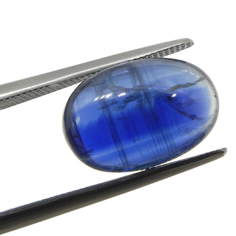 Oval Cut 6.78ct Oval Cabochon Blue Kyanite from Brazil  For Sale