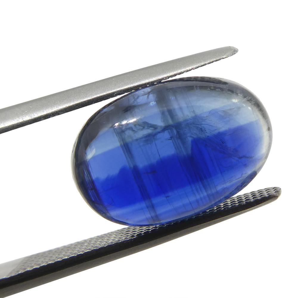 Women's or Men's 6.78ct Oval Cabochon Blue Kyanite from Brazil  For Sale