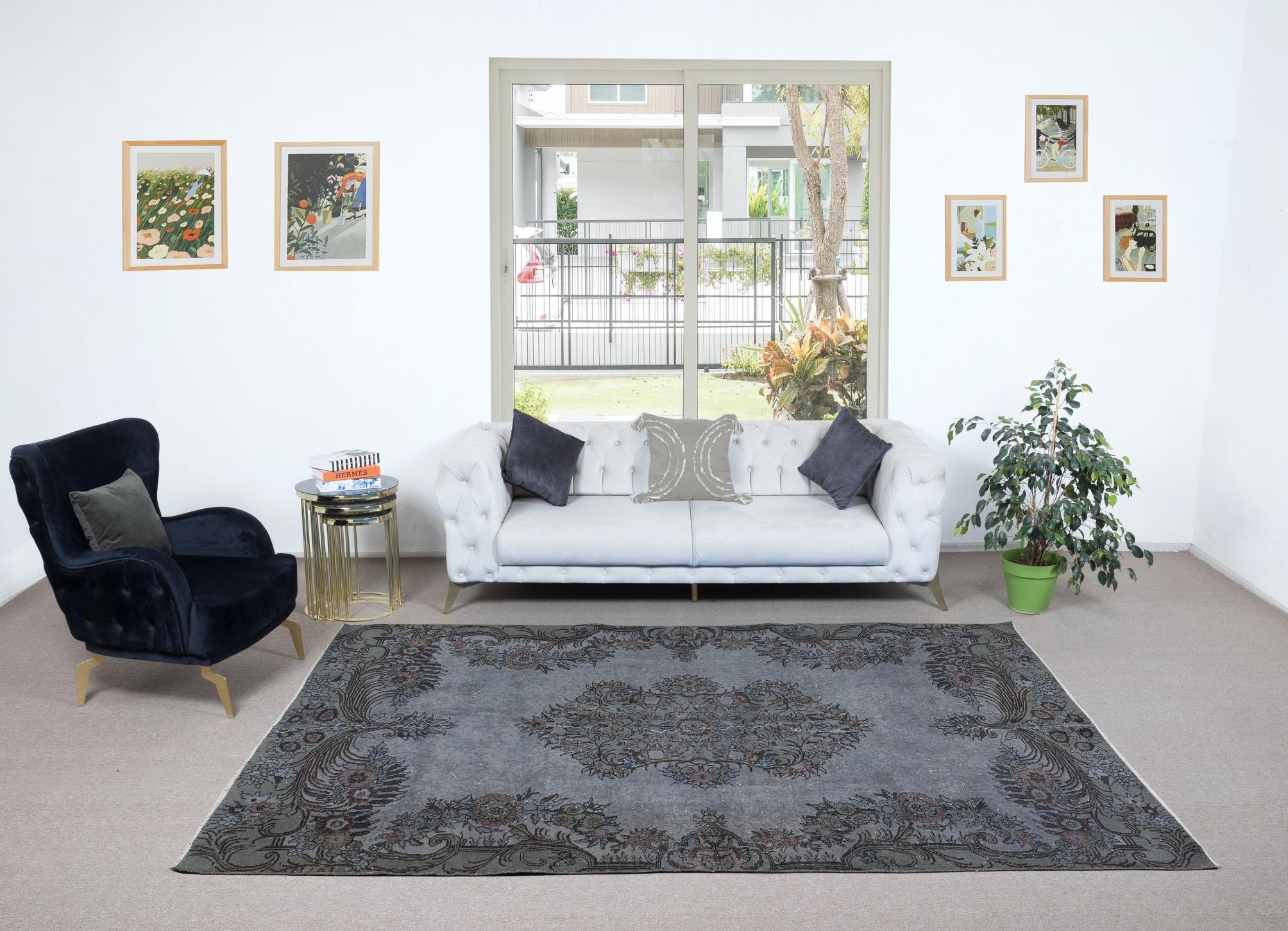 Our over-dyed rugs are all hand-knotted vintage pieces that are recreated in our workshop to cater to a wider range of interior design choices from modern to coastal, from industrial to rustic/cottage. These 50 to 70 year-old rugs were hand-knotted