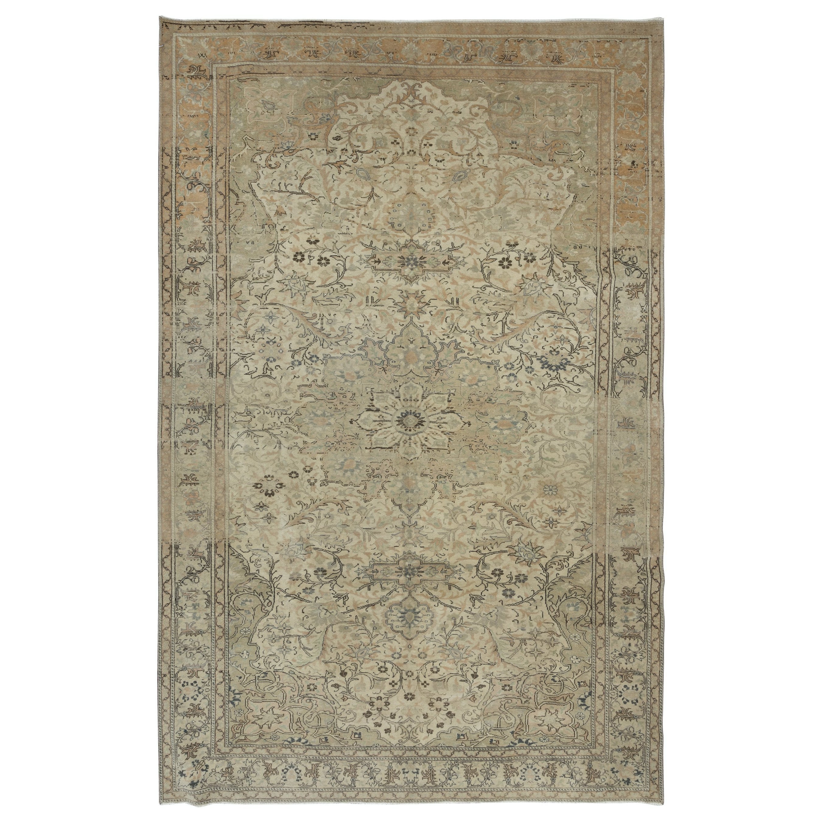 6.7x10 Ft Moderner handgefertigter türkischer Kayseri-Wollteppich mit Medaillon-Design