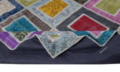 6.7x10 ft Modern Handmade Turkish Wool Patchwork Rug, Custom Options Available