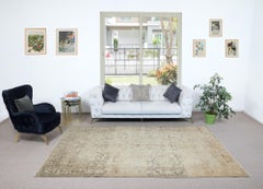 6.7x10 Ft Modern Handmade Turkish Kayseri Wool Area Rug with Medallion Design
