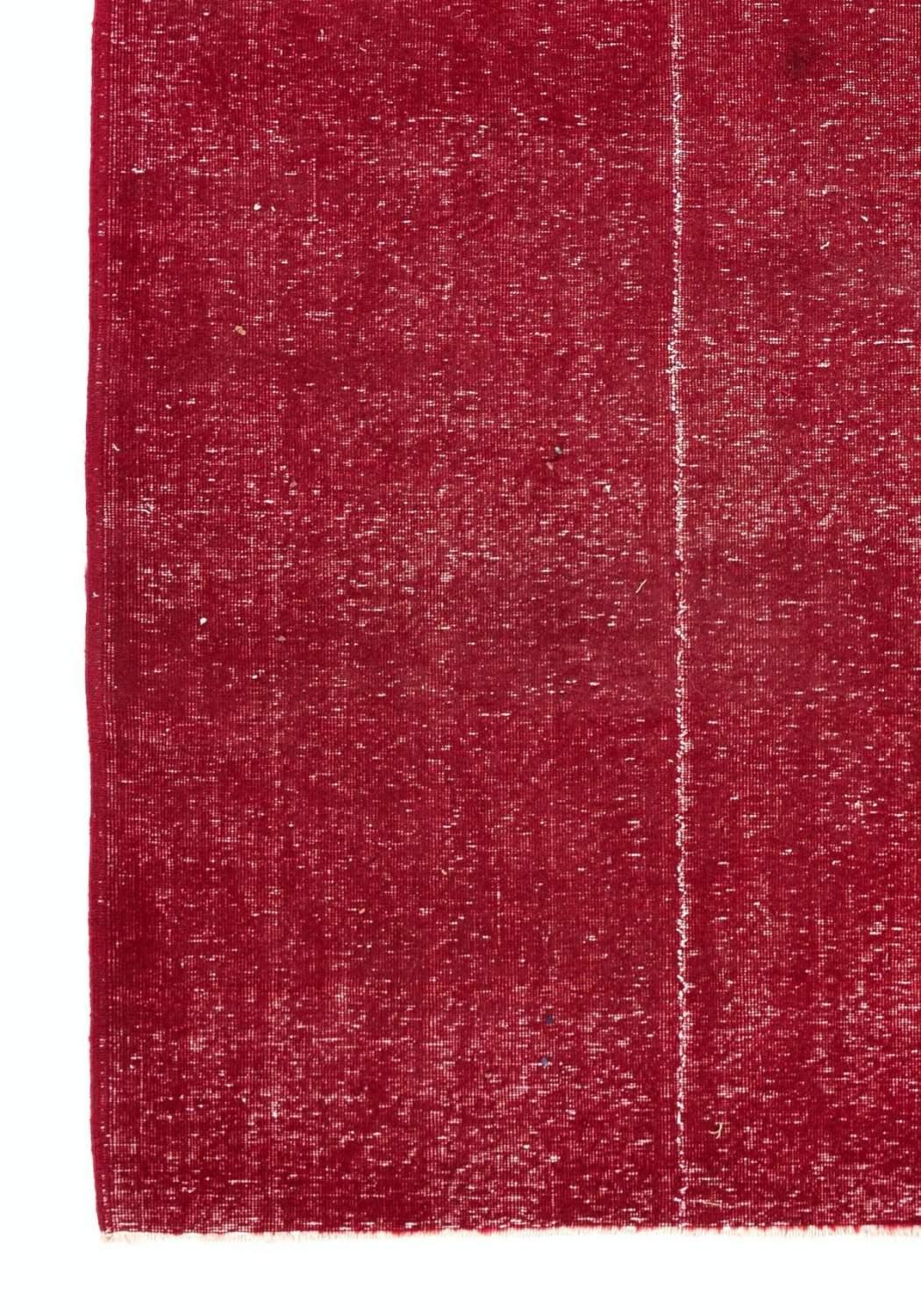 6,7x10 Ft Plain Vintage Handgefertigter Teppich in Rot überzogen für moderne Innenräume (Türkisch) im Angebot