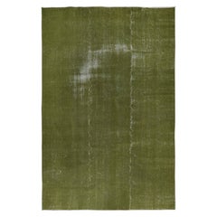 6.7x10.2 Ft Moderner handgefertigter türkischer grüner Teppich im Distressed Look Vintage-Look