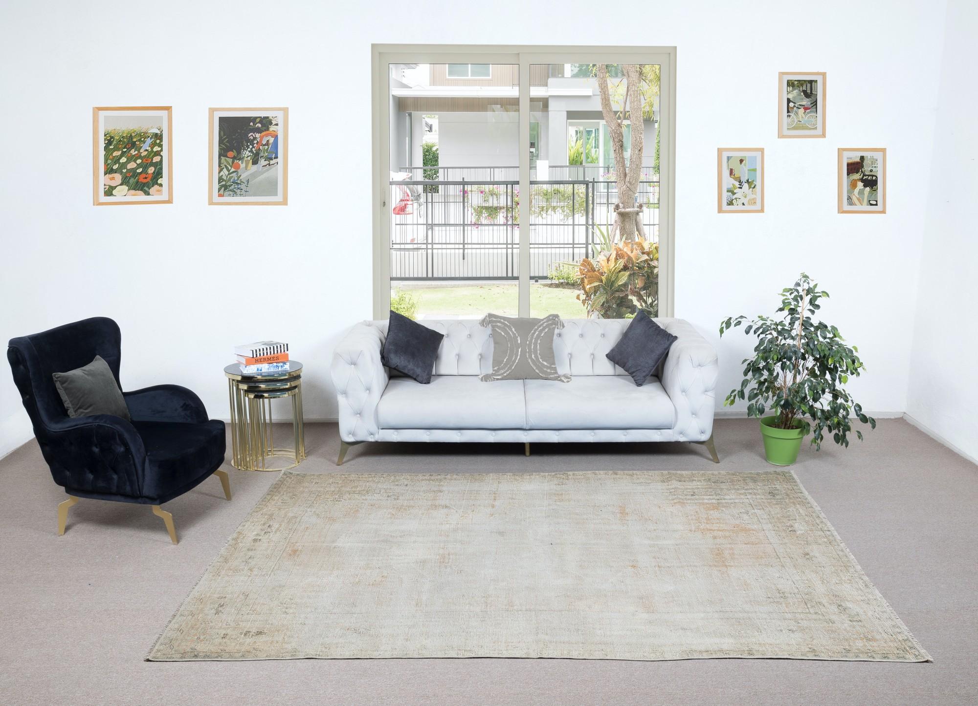Our sun-faded rugs are all one-of-a-kind, hand-knotted, 50-70 year-old vintage pieces. They each boast their own singular handmade aesthetic drawn from the centuries-old Turkish rug-weaving traditions. These rugs are made completely of sheep’s wool,