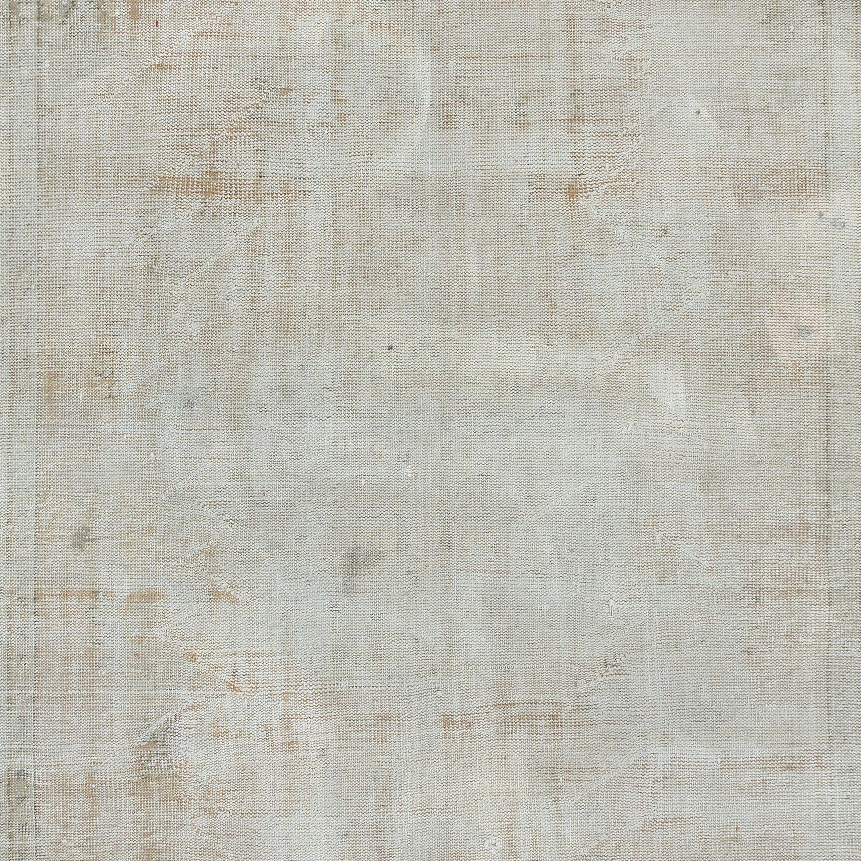 6.7x10.2 Ft Sun Faded Vintage Rug, Handmade Sun Faded Turkish Carpet in Beige In Good Condition For Sale In Spring Valley, NY