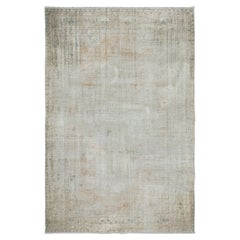 6.7x10.2 Ft Sun Faded Vintage Rug, Handmade Sun Faded Turkish Carpet in Beige (Tapis turc délavé par le soleil)