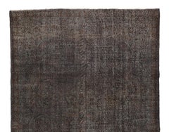 6.7x10.2 Ft Vintage Handmade Turkish Wool Area Rug in Gray & Taupe Color