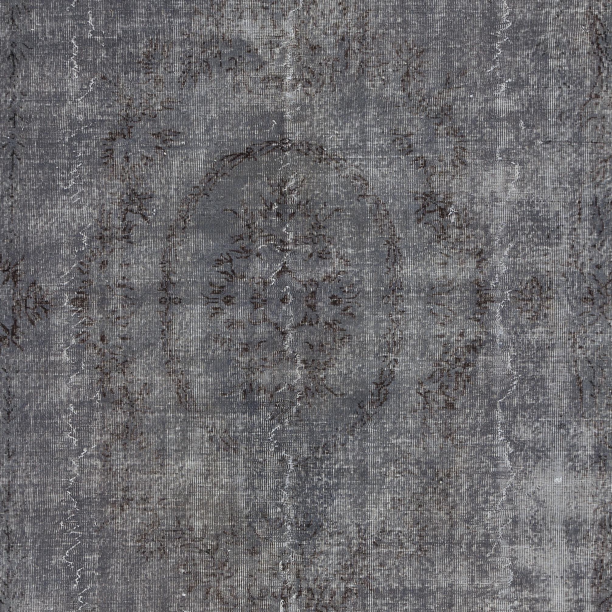 6.7x10.3 Ft Gray Vintage Wool Area Rug. Modern Hand-knotted Carpet (Türkisch) im Angebot