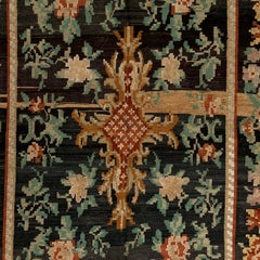 6.7x10.3 Ft Moldovan Floral Kilim. 1970s Bessarabian Rug. Handmade Wall Hanging