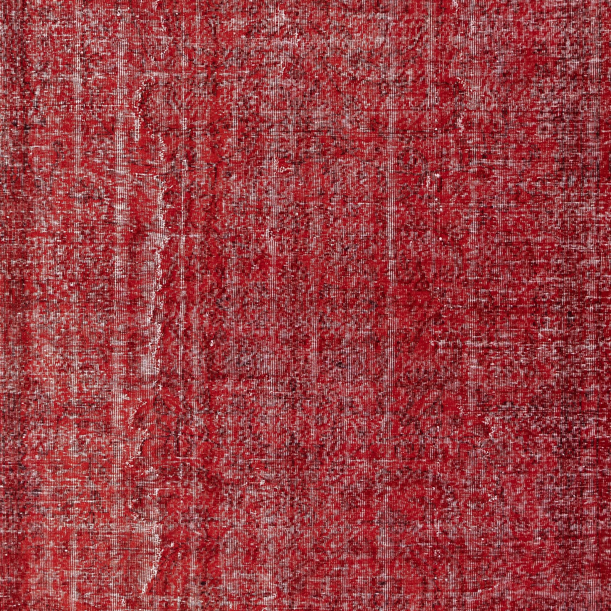 6.7x10.3 Ft Vintage Handmade Türkisch Teppich Overdyed in Rot für moderne Innenräume (Handgeknüpft) im Angebot