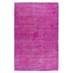 6.7x10.4 Ft Tappeto Anatolian Annodato a Mano in Rosa Fucsia 4 Modern Interiors