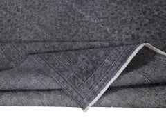 6.7x10.4 Ft Handmade Turkish Area Rug in Gray, Ideal for Modern Home and Office