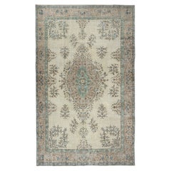 6.7x10.8 Ft Vintage Floral Turkish Accent Rug for Country Farmhouse Decoration