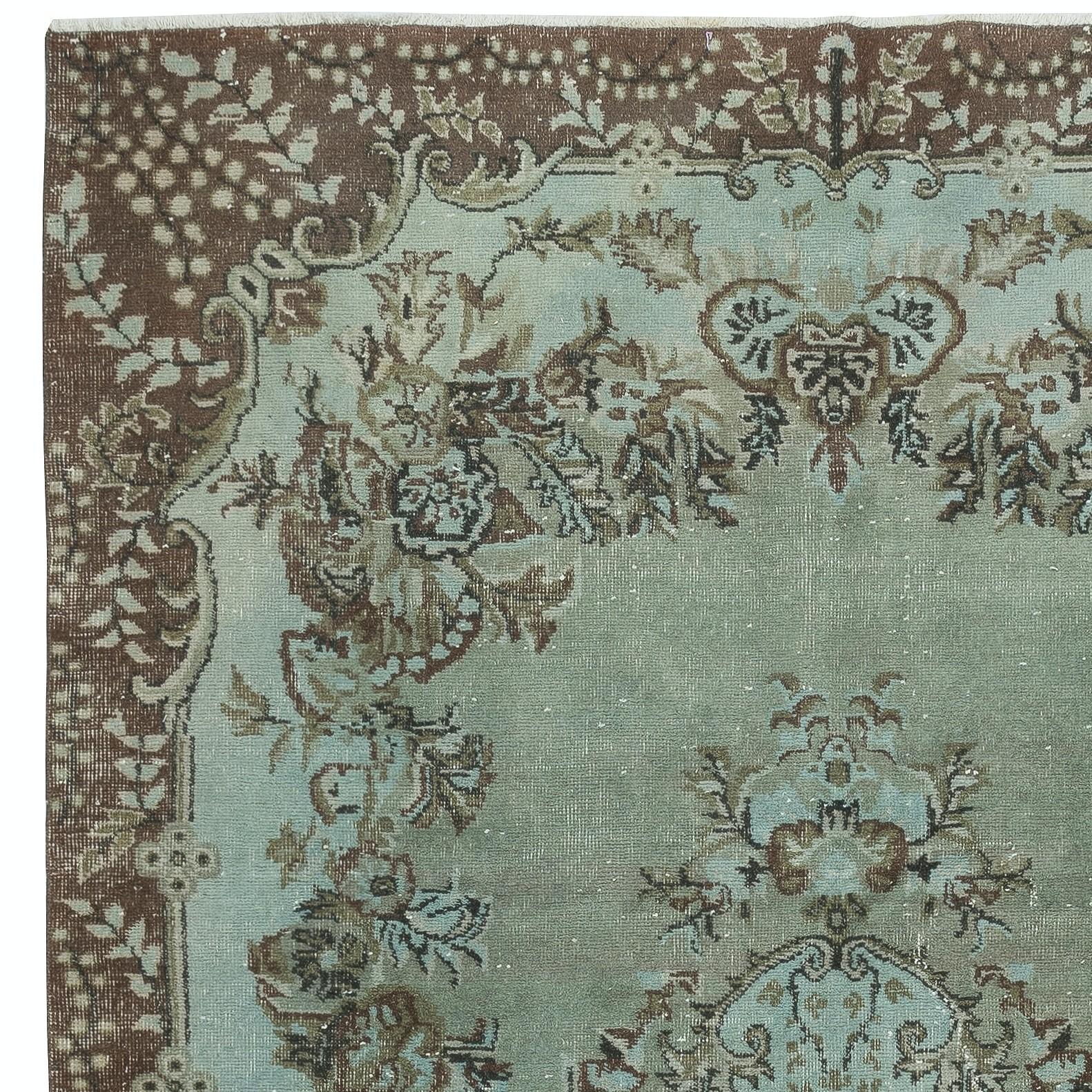 Alfombra turca anudada a mano azul, alfombra contemporánea con diseño de medallón de 2,5 x 3,5 metros Turco en venta
