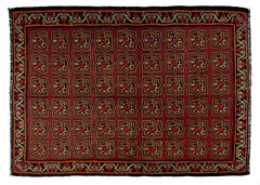 6.9x9 Ft Vintage Bessarabian Kilim, Floral Handwoven Wool Rug from Moldova