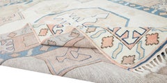 6.7x9.7 Ft Handmade Turkish Wool Area Rug, Modern Geometric Patterned Carpet
