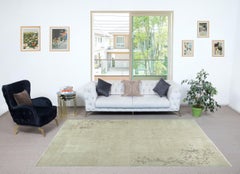 6.7x9.8 Ft Tappeto d'area vintage sbiadito dal sole unico nel suo genere, Tappeto Art Deco fatto a mano