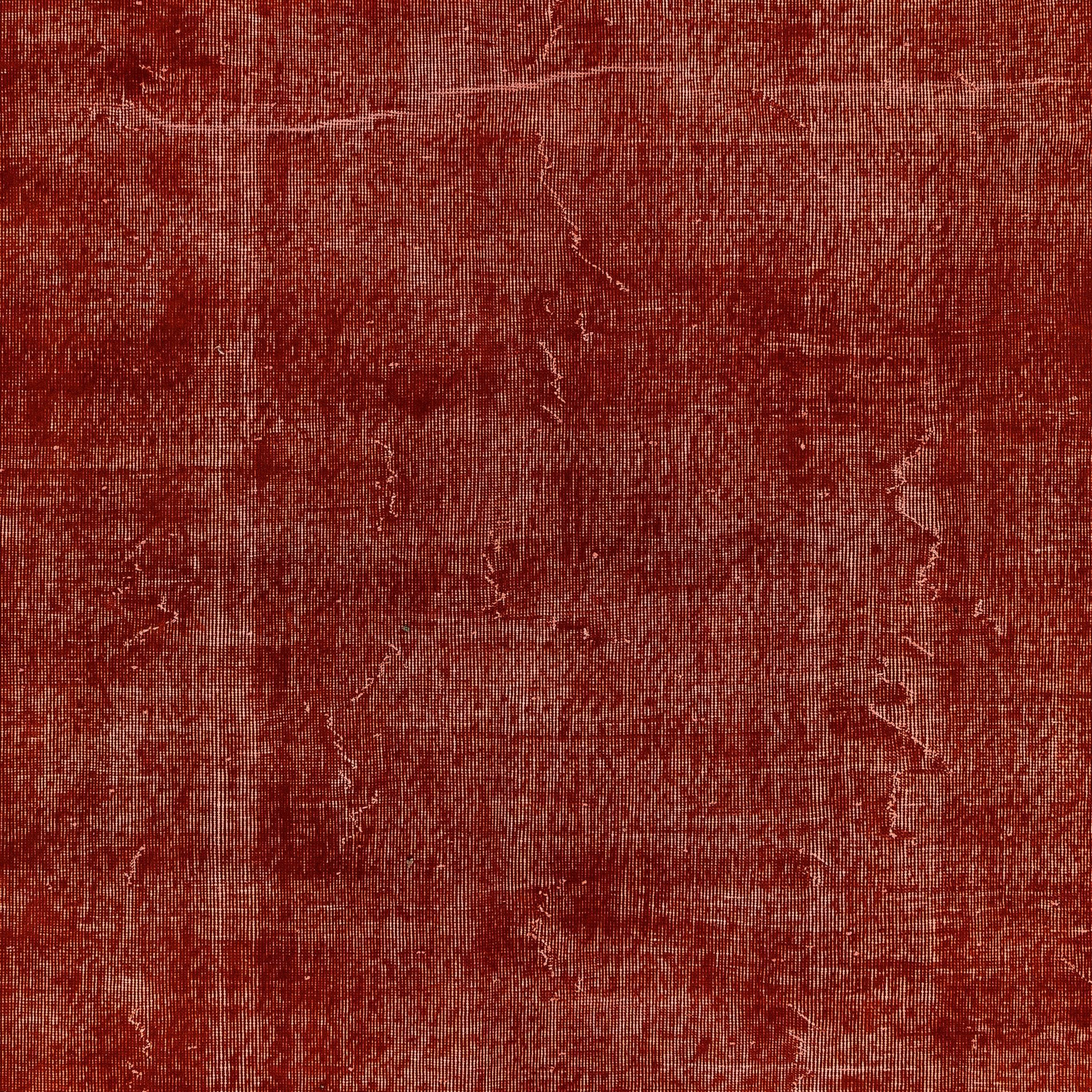 6.7x9,8 Ft Plain Massiv gebrannter orangefarbener türkischer Teppich. Moderner handgefertigter, upcycelter Teppich (Mitte des 20. Jahrhunderts) im Angebot