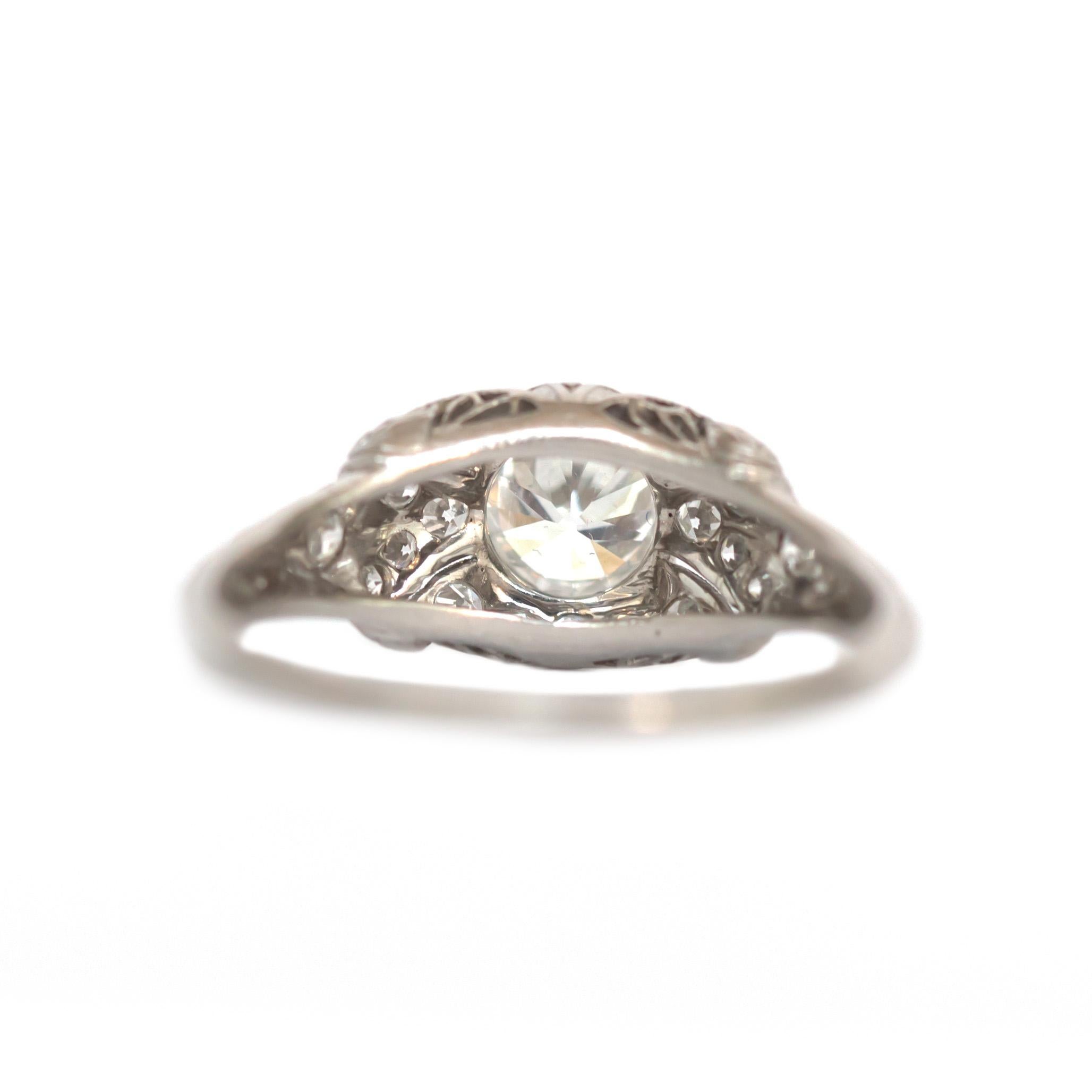 0,68 Karat Diamant Platin Verlobungsring im Zustand „Gut“ im Angebot in Atlanta, GA