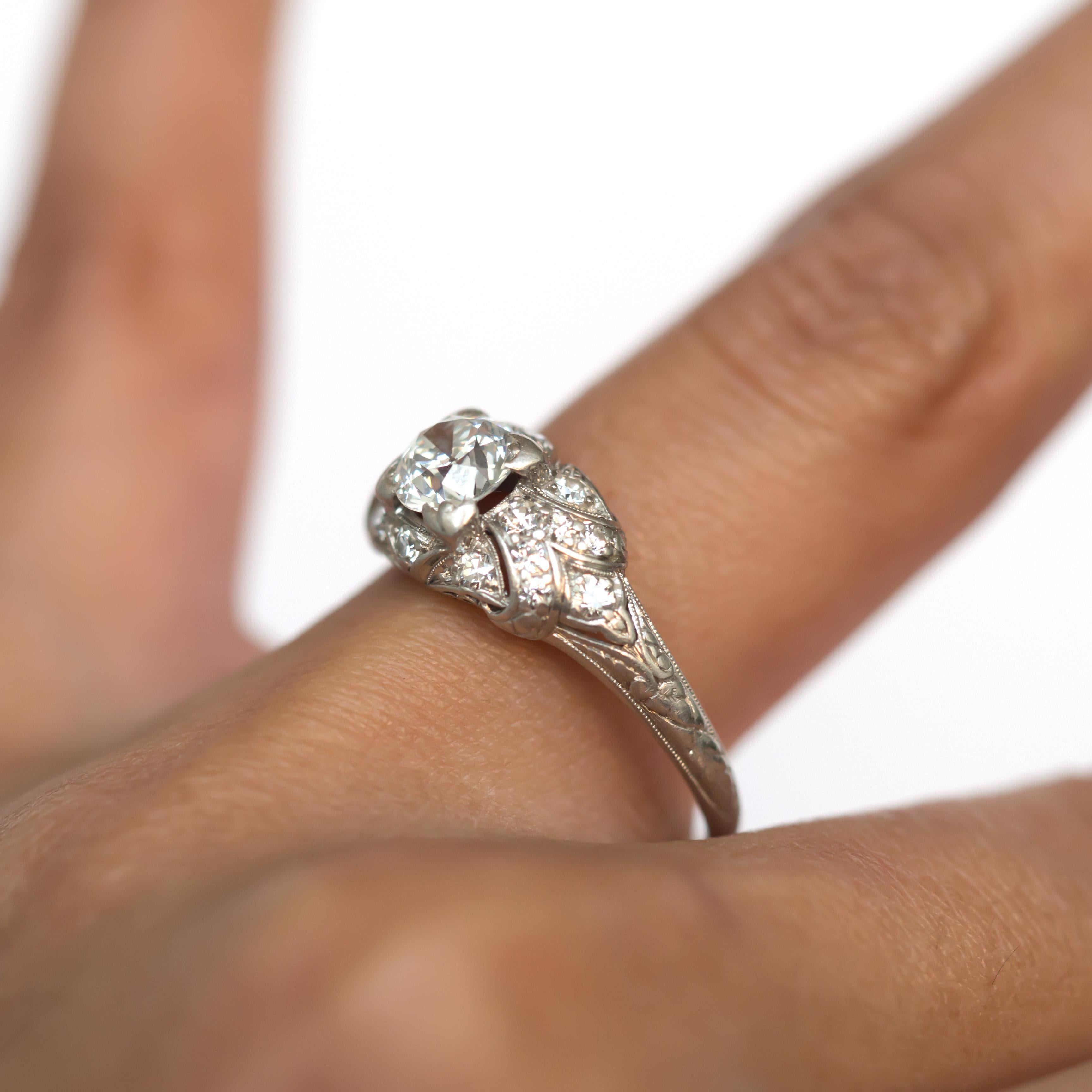 Women's or Men's .68 Carat Diamond Platinum Engagement Ring For Sale