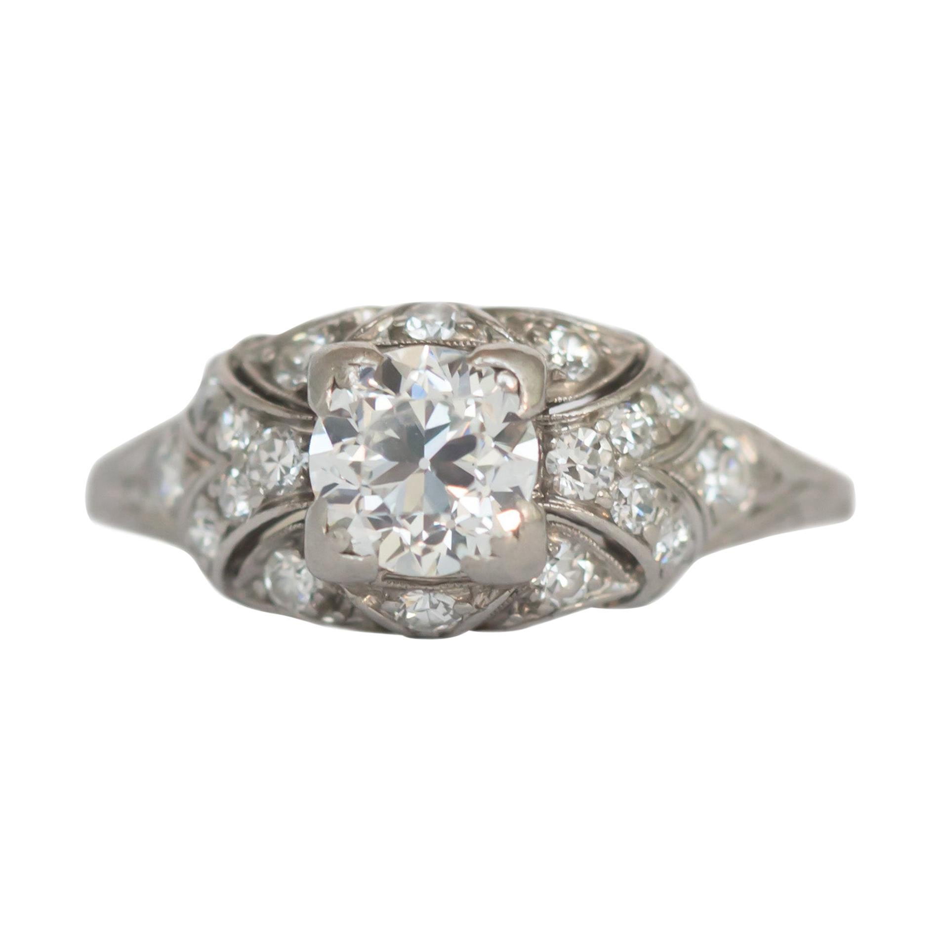 .68 Carat Diamond Platinum Engagement Ring For Sale