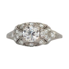 Antique .68 Carat Diamond Platinum Engagement Ring