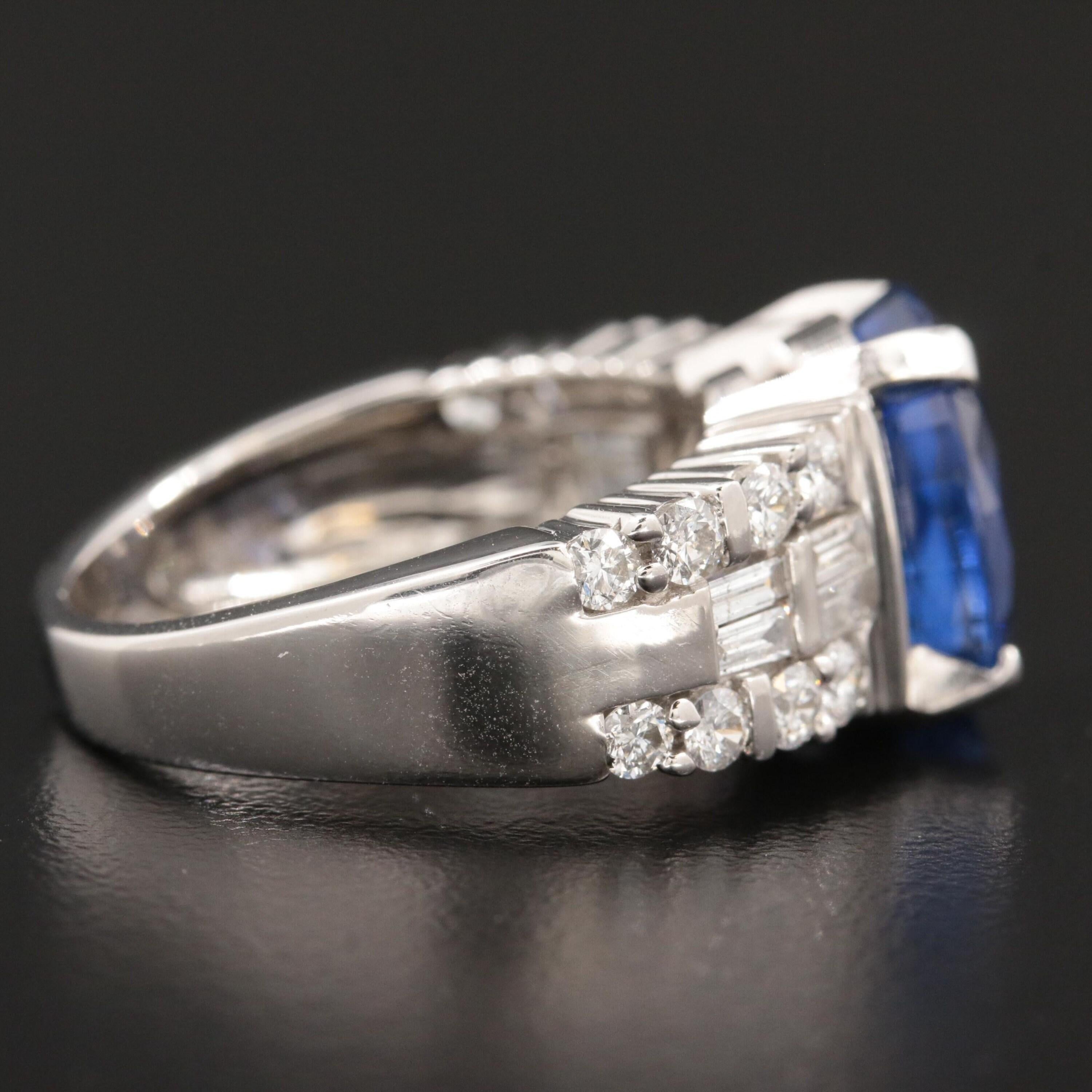 For Sale:  6.8 Carat Sapphire and Diamond Engagement Ring White Gold Sapphire Fashion Ring 4
